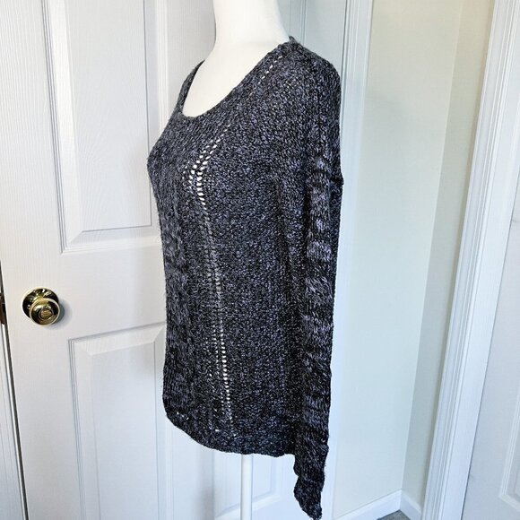 Women's Mudd Long Sleeve Sweater | Blue | Open Knit | Scoop Neck | Size Medium - Picture 2 of 10